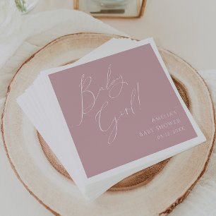 Serviette En Papier Whimsical Dusty Rose Baby shower bébé fille