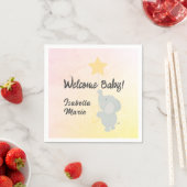 Serviette En Papier Whimsical Elephant Welcome Baby (En situation)