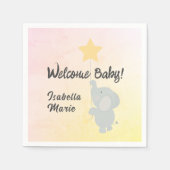 Serviette En Papier Whimsical Elephant Welcome Baby (Devant)