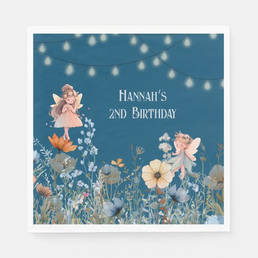 Serviette En Papier Whimsical Fairy Garden Magie Deuxième anniversaire (Devant)