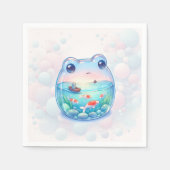 Serviette En Papier Whimsical Frog Aventure Anniversaire Plaque en pap (Devant)
