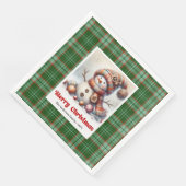 Serviette En Papier Whimsical Fun Christmas Snowman Editable Napkins (Coin)