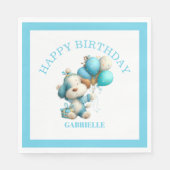 Serviette En Papier Whimsical Fun Teal Birthday  (Devant)
