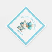 Serviette En Papier Whimsical Fun Teal Birthday  (Coin)