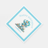 Serviette En Papier Whimsical Fun Teal Birthday  (Coin)