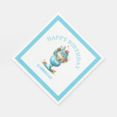 Serviette En Papier Whimsical Fun Teal Birthday  (Coin)