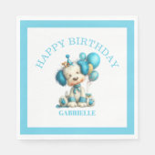 Serviette En Papier Whimsical Fun Teal Birthday  (Devant)