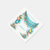 Serviette En Papier Whimsical Fun Teal Birthday  (Coin)