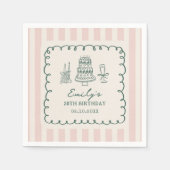 Serviette En Papier Whimsical Funky Quirky 30th Birthday Party (Devant)