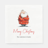 Serviette En Papier Whimsical Funny Santa Custom Holiday Napkins (Devant)