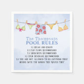 Serviette En Papier Whimsical Funny Summer Family Simple Pool Rules (Devant)