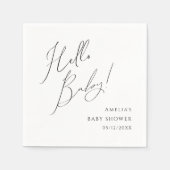 Serviette En Papier Whimsical Genre Neutre Bonjour Baby shower serviet (Devant)