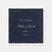 Serviette En Papier Whimsical Gold Starry Mariage de nuit (Devant)