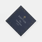 Serviette En Papier Whimsical Gold Starry Night Boy Baptême (Coin)