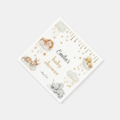 Serviette En Papier Whimsical Gold Starry Sky Sleeping Animaux (Coin)
