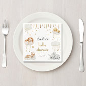 Serviette En Papier Whimsical Gold Starry Sky Sleeping Animaux