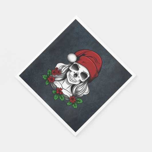 Serviette En Papier Whimsical gothique Père Noël Crâne Noël (Coin)