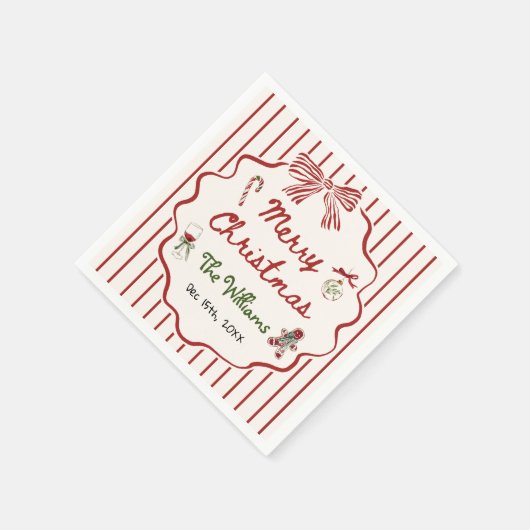 Serviette En Papier Whimsical Hand Drawn Friendsmas Christmas Party (Coin)