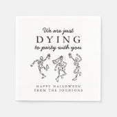Serviette En Papier Whimsical Hand Drawn Skeletons Halloween Party (Devant)