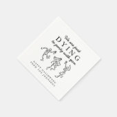Serviette En Papier Whimsical Hand Drawn Skeletons Halloween Party (Coin)