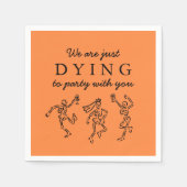 Serviette En Papier Whimsical Hand Drawn Skeletons Halloween Party (Devant)