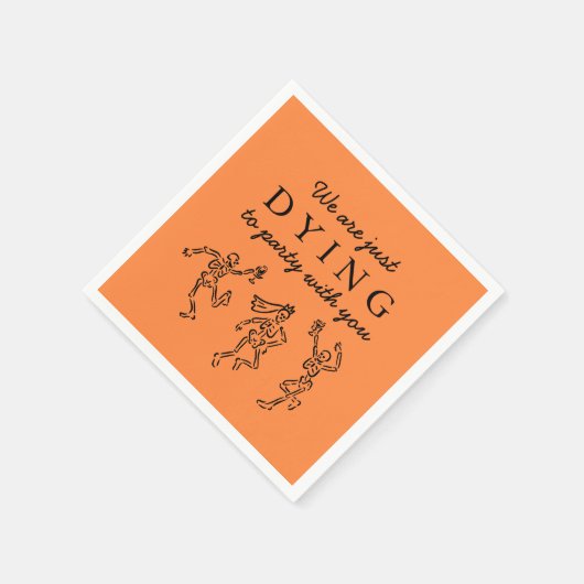 Serviette En Papier Whimsical Hand Drawn Skeletons Halloween Party (Coin)