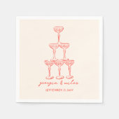 Serviette En Papier Whimsical Hand Drawn Wedding Napkins (Devant)