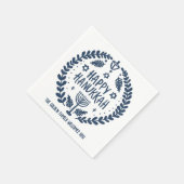 Serviette En Papier Whimsical Hanoukka Holiday Menorah Dreidel Custom (Coin)