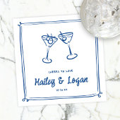 Serviette En Papier Whimsical Illustrated Cheers To Love Mariage
