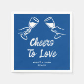 Serviette En Papier Whimsical Illustrated Cheers To Love Mariage (Devant)