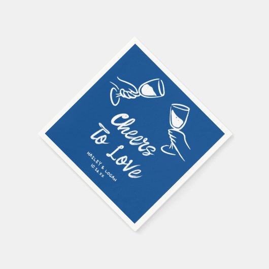Serviette En Papier Whimsical Illustrated Cheers To Love Mariage (Coin)