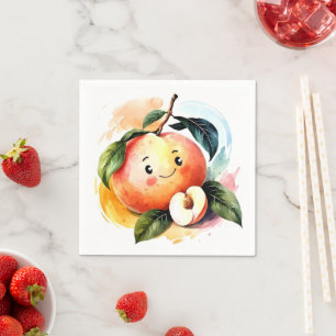 Serviette En Papier Whimsical Juicy Fruit Peach Anniversaire