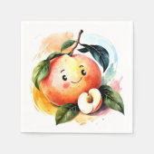 Serviette En Papier Whimsical Juicy Fruit Peach Anniversaire (Devant)