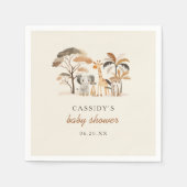 Serviette En Papier Whimsical Jungle Safari Animaux Baby shower Garçon (Devant)