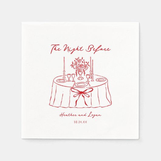 Serviette En Papier Whimsical La Nuit Avant Le Dîner De La Répétition (Devant)