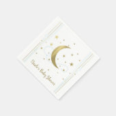 Serviette En Papier Whimsical Light Blue & Gold Moon Stars Bébé Douche (Coin)