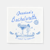 Serviette En Papier Whimsical Main dessinée Funky Beach Bachelorette (Devant)
