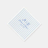 Serviette En Papier Whimsical manuscrit bleu Mariage français (Coin)