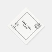 Serviette En Papier Whimsical manuscrit Disco Mariage personnalisé (Coin)