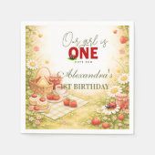 Serviette En Papier Whimsical Meadow Lady Bug 1st Birthday (Devant)