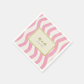 Serviette En Papier Whimsical moderne rose et Mariage vert (Coin)