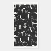 Serviette En Papier Whimsical Motif de chat blanc maigre (Devant)