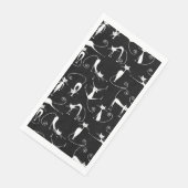 Serviette En Papier Whimsical Motif de chat blanc maigre (Coin)