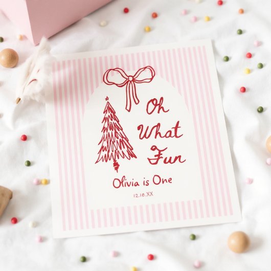 Serviette En Papier Whimsical Oh What Fun Girl 1st Birthday Party