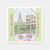 Serviette En Papier Whimsical Paris Eiffel Tower BRIDAL SHOWER  (Devant)