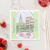 Serviette En Papier Whimsical Paris Eiffel Tower RETIREMENT Name (En situation)