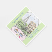 Serviette En Papier Whimsical Paris Eiffel Tower RETIREMENT Name (Coin)