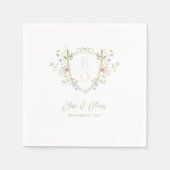 Serviette En Papier Whimsical Pastel Fleur sauvage Mariage Crest (Devant)