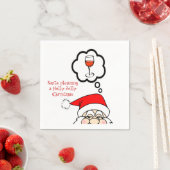 Serviette En Papier Whimsical Père Noël Cocktail de Noël (En situation)