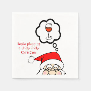 Serviette En Papier Whimsical Père Noël Cocktail de Noël